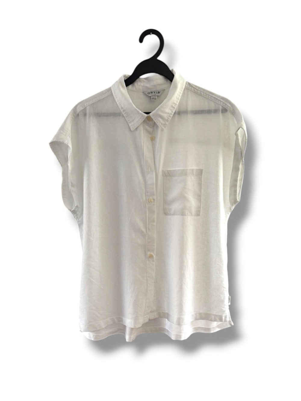 Orvis White Sleeveless Button-Front Shirt